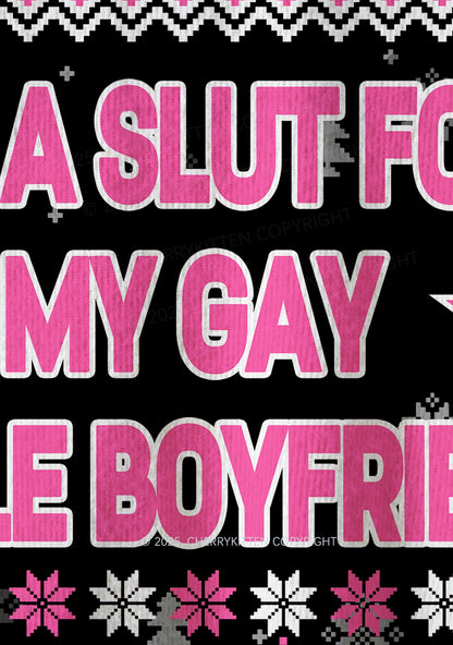Slxt For My Gay BF Y2K Christmas Knit Sweatshirt Cherrykitten