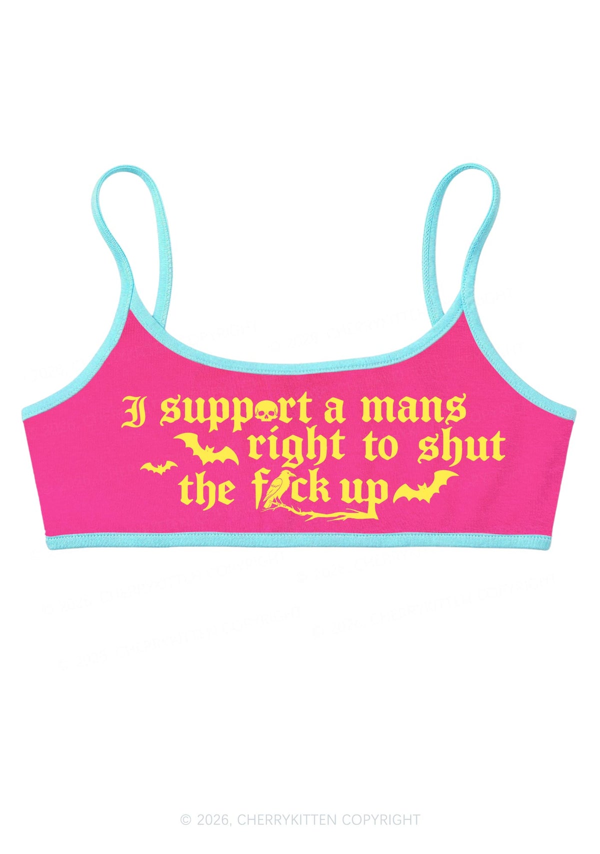 Halloween Gothic Support Mans Right Y2K Super Crop Cami Cherrykitten