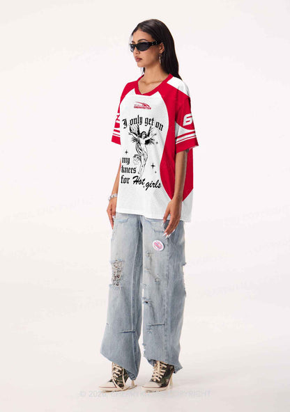 Get On My Knees For Hot Girls Pride Y2K Sport Jersey Shirts Cherrykitten