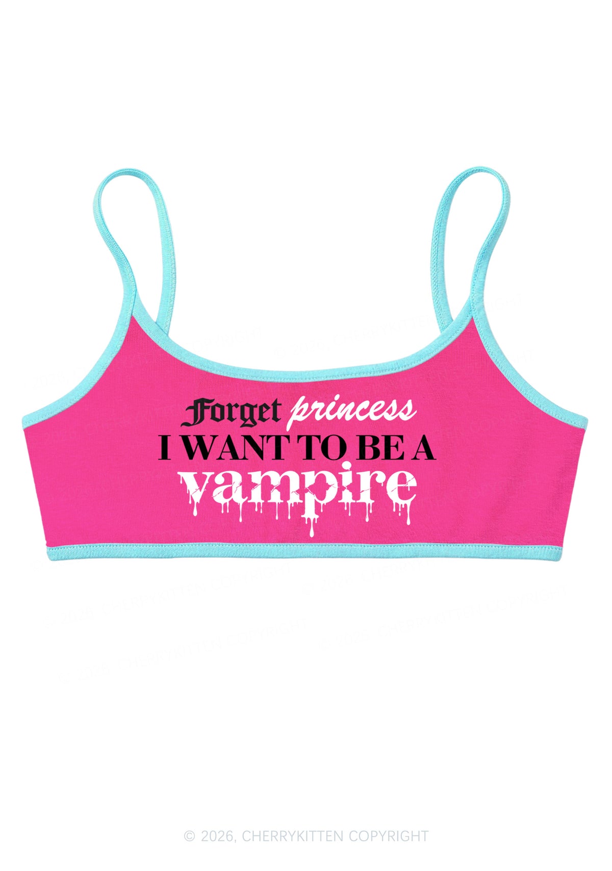 Halloween Want To Be Vampire Y2K Super Crop Cami Cherrykitten