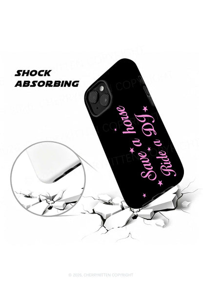 Black Save Horse Ride DJ Y2K Phone Case Cherrykitten