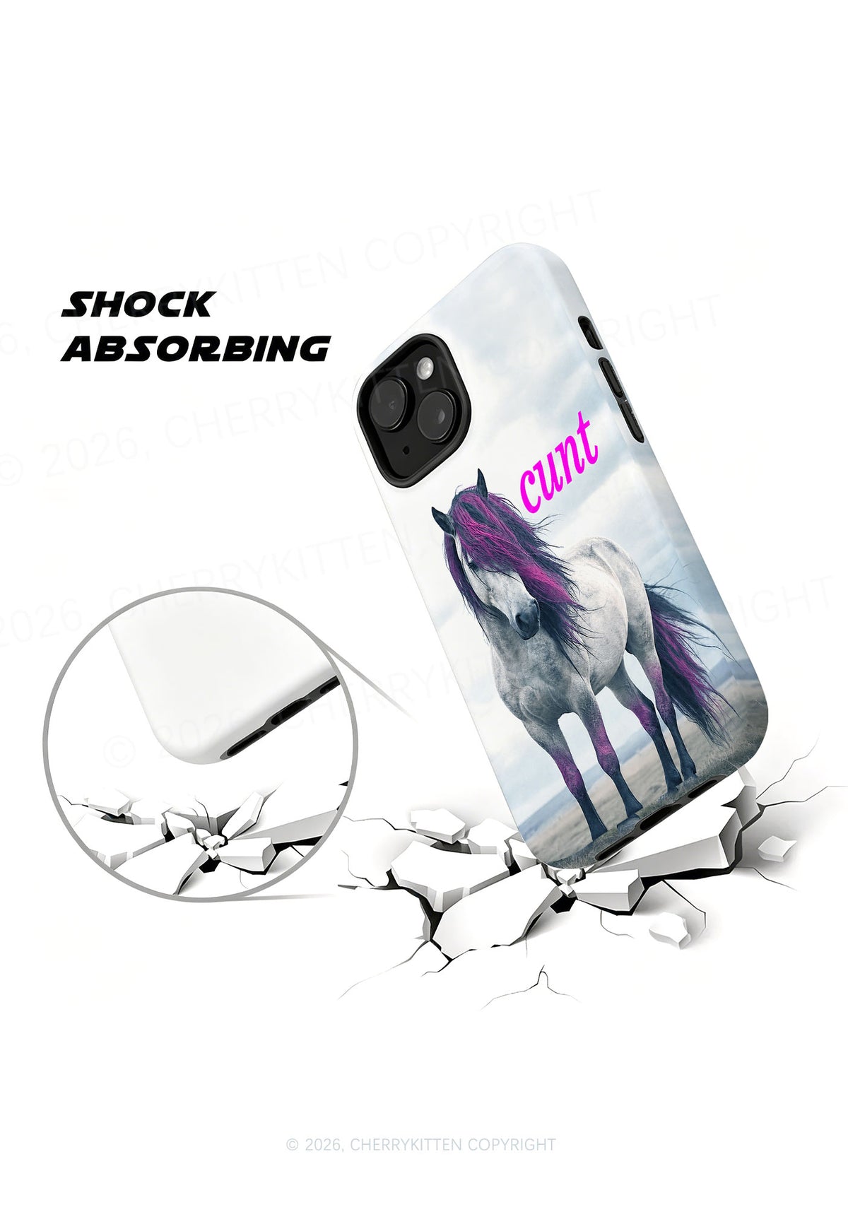 Purple Mane Horse Cxxt Y2K Phone Case Cherrykitten