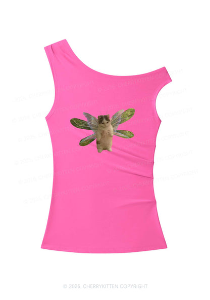 Fairycat Wings Y2K Off Shoulder Tank Top Cherrykitten