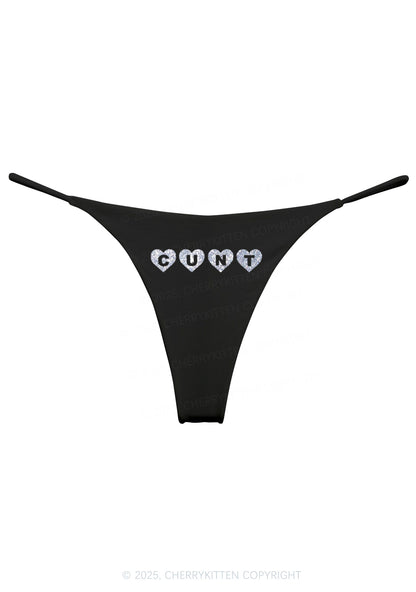 Glitter Love Cxxt Y2K Bikini String Thong Cherrykitten