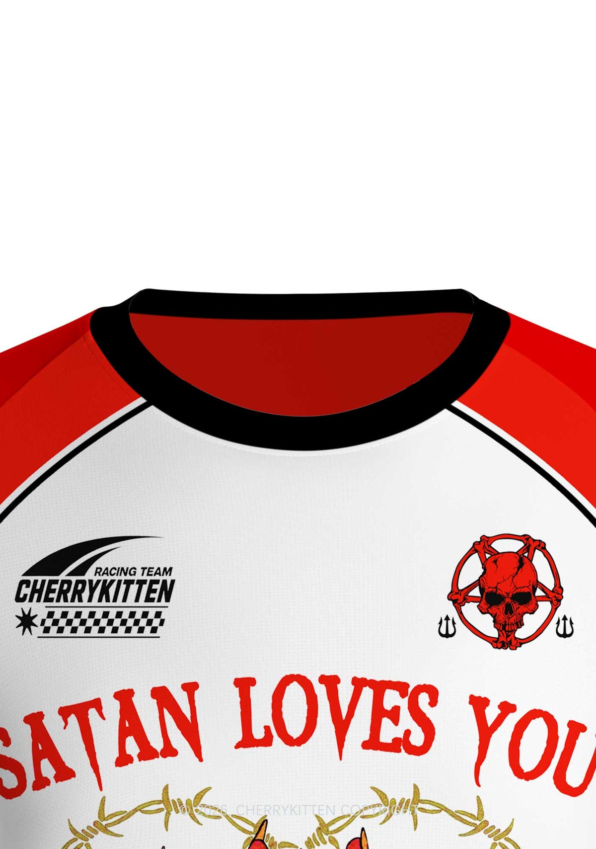 Halloween Satan Loves You Heart Y2K Football Jersey Shirts Cherrykitten
