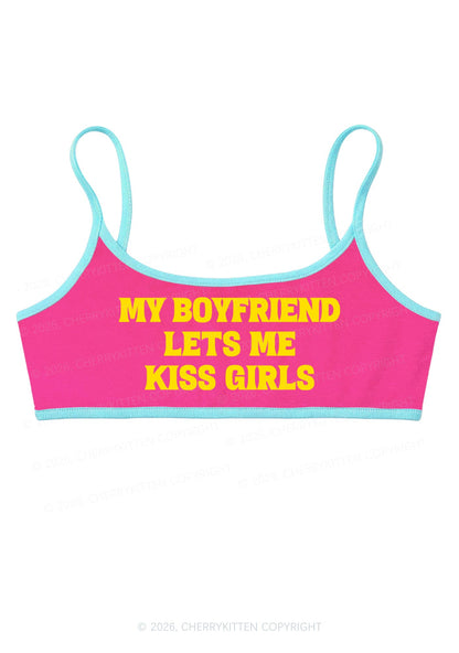 BF Lets Me Kiss Girls Y2K Super Crop Cami Cherrykitten