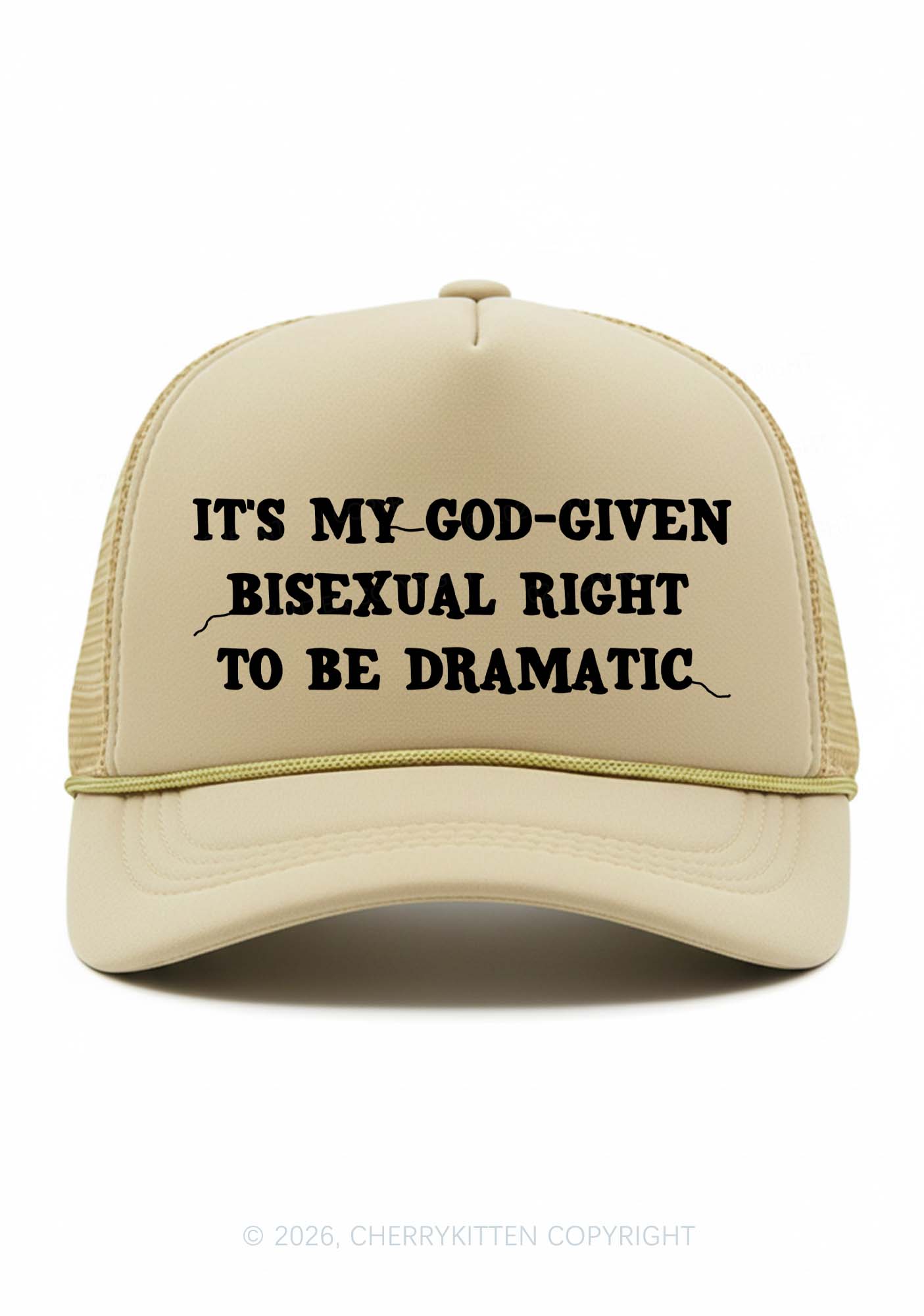 God Given Bisexual Right Pride Y2K Trucker Hat Cherrykitten