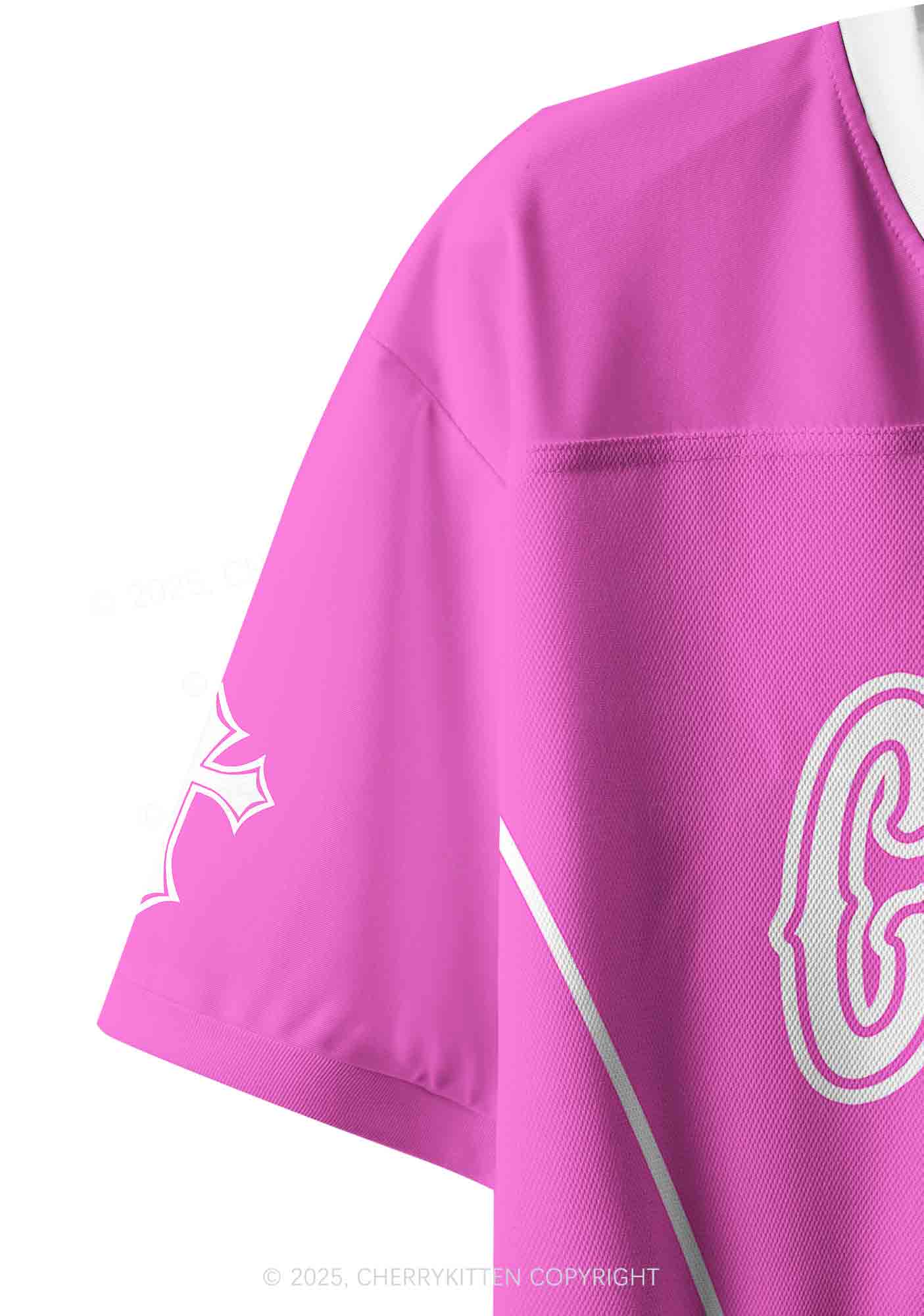 Custom Pink Cxxt Y2K Crop Sport Jersey Shirts Cherrykitten
