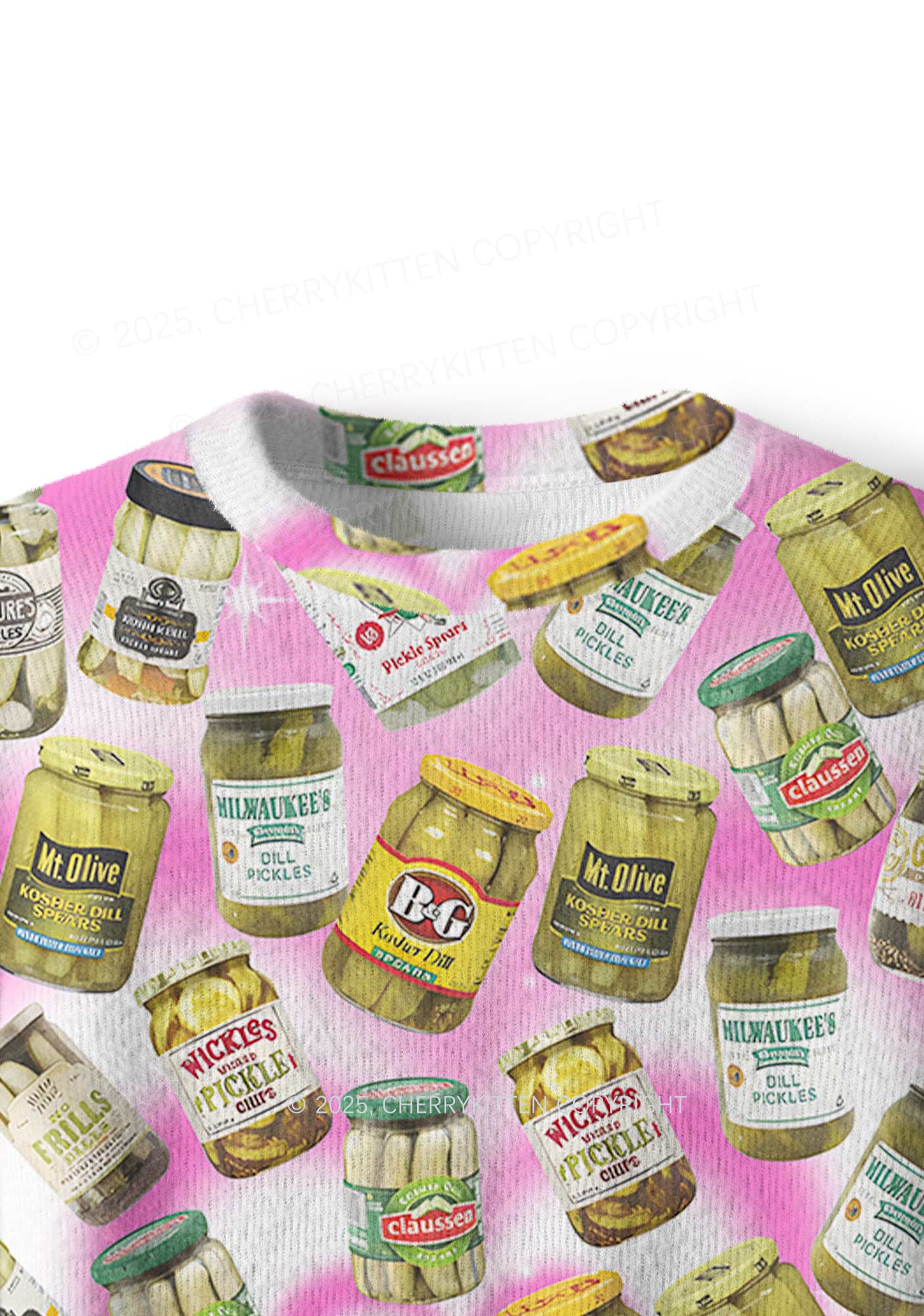 Yellow Canned Pickles Y2K Christmas Knit Sweatshirt Cherrykitten