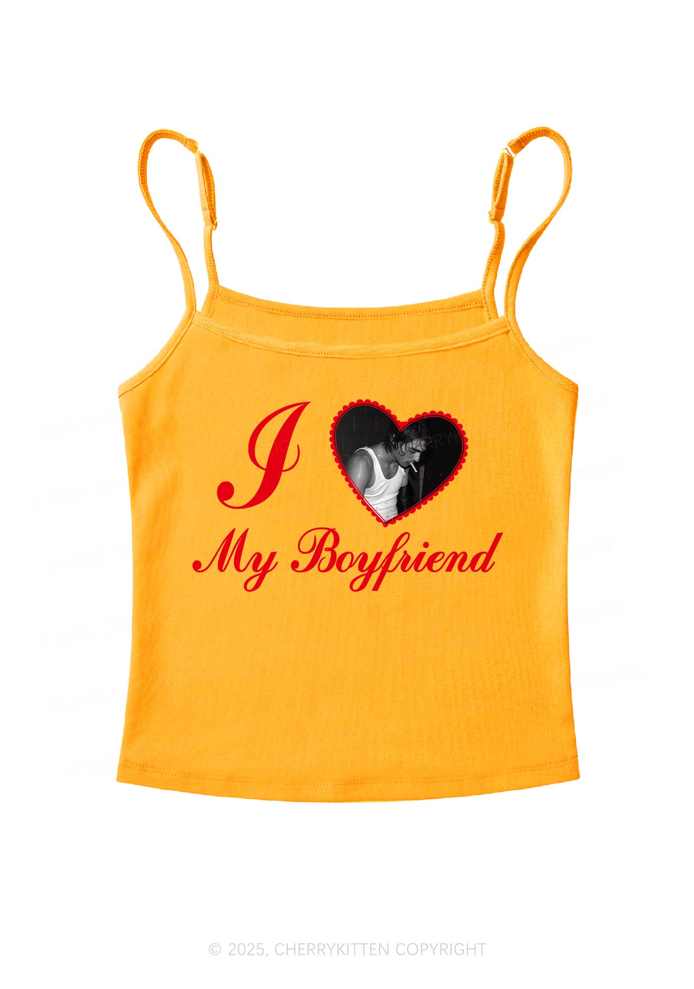Custom Heart My Bf GF Y2K Spaghetti Strap Cami Cherrykitten