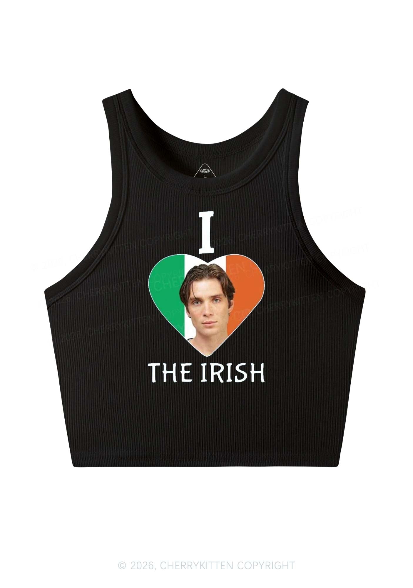 I Love The Irish Custom Photo St Patricks Y2K Crop Tank Top Cherrykitten