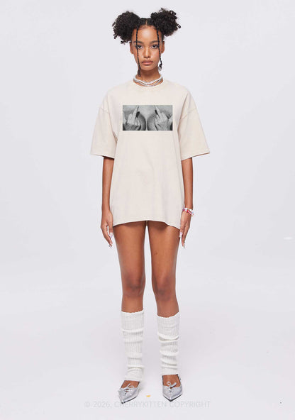 Middle Finger Bxxbs Y2K Shirts Washed Tee Cherrykitten