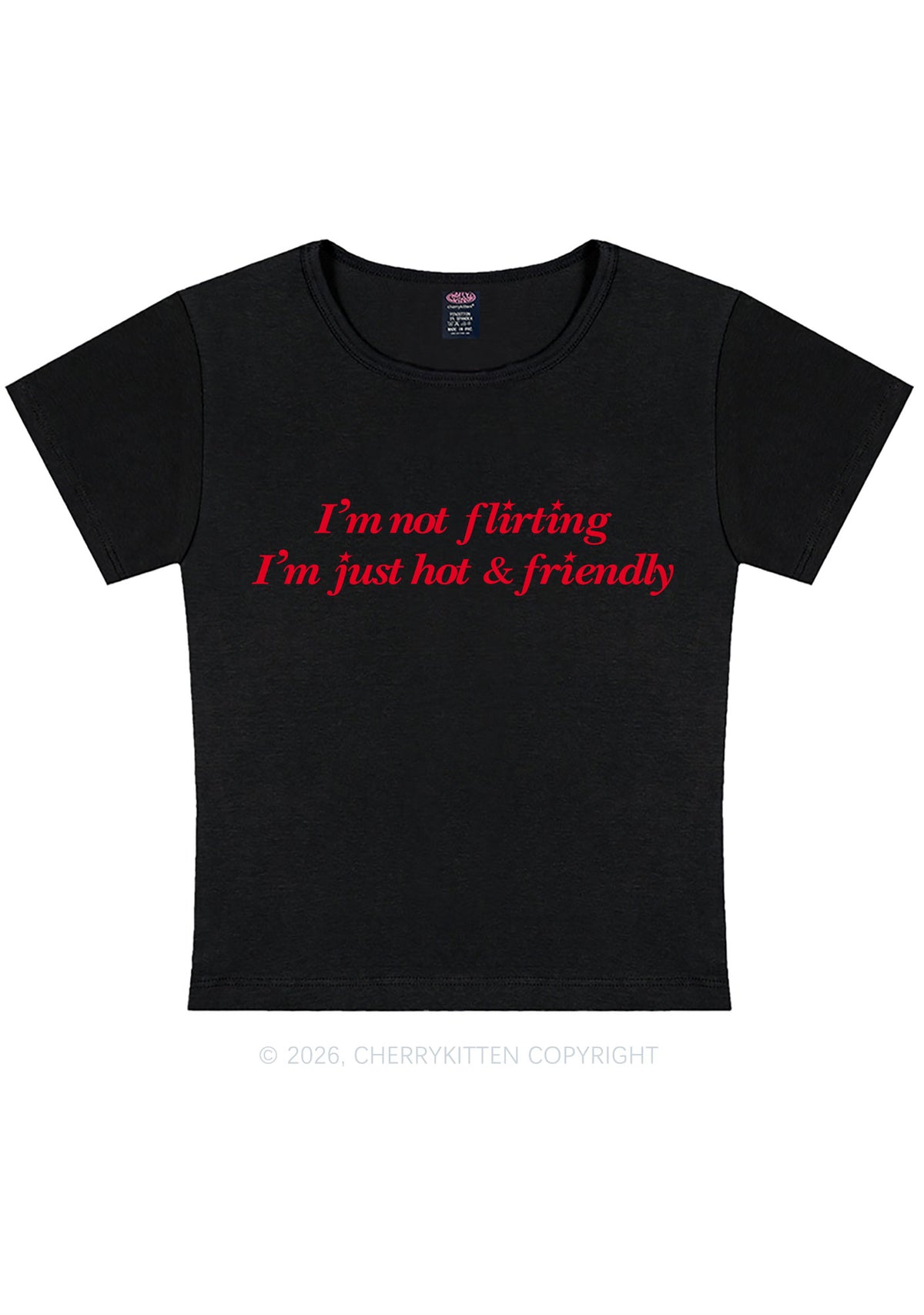 Just Hot And Friendly Y2K Baby Tee Cherrykitten