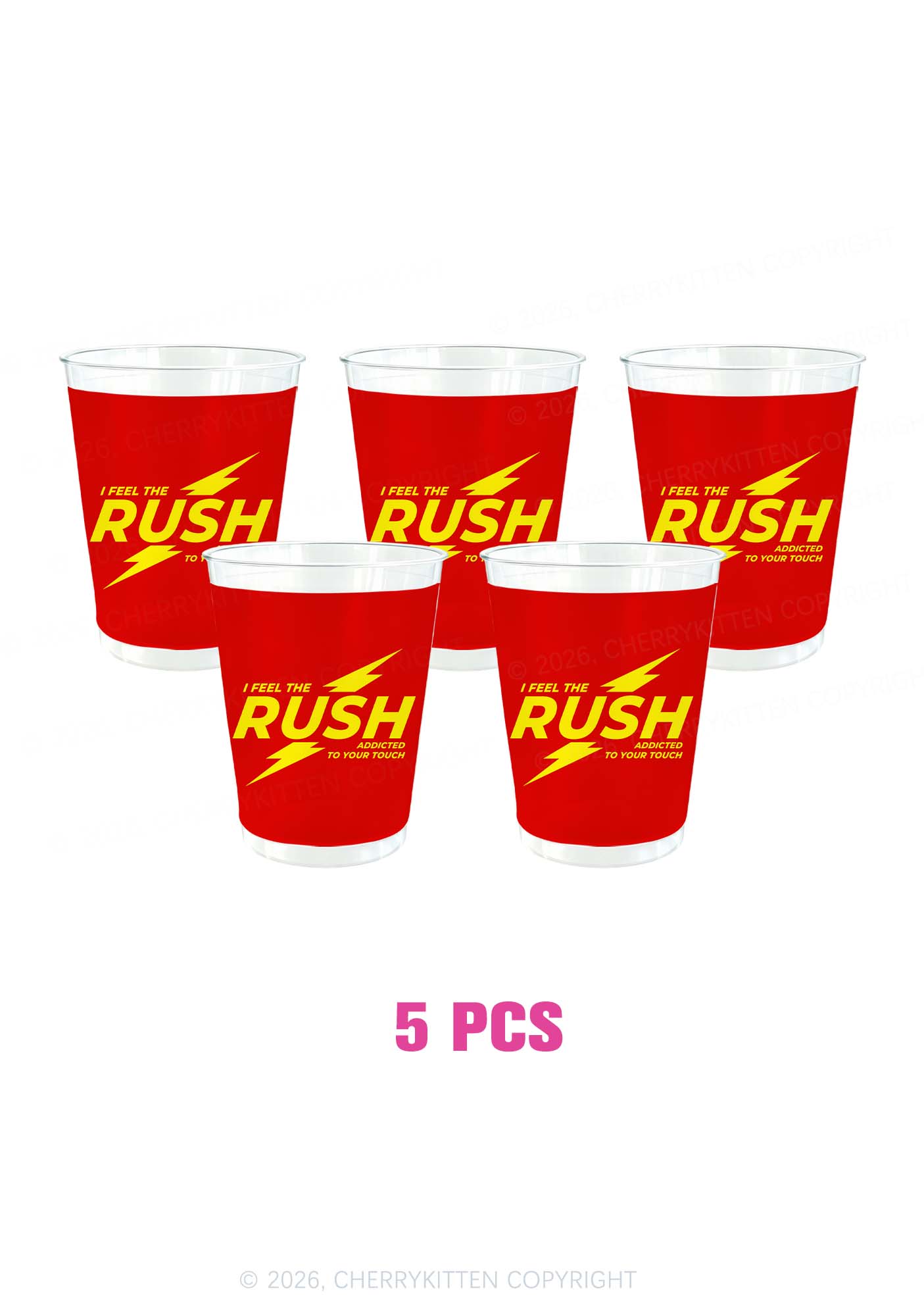 I Feel The Rush Y2K Plastic Cup Cherrykitten