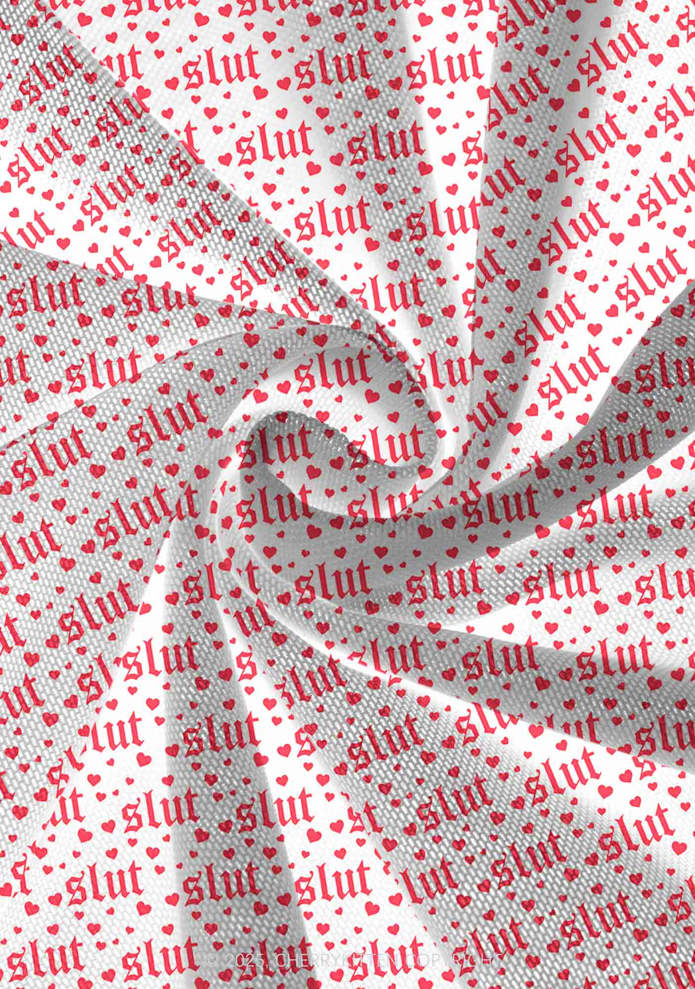 Slxt Red Heart Y2K Mesh Slip Dress Cherrykitten