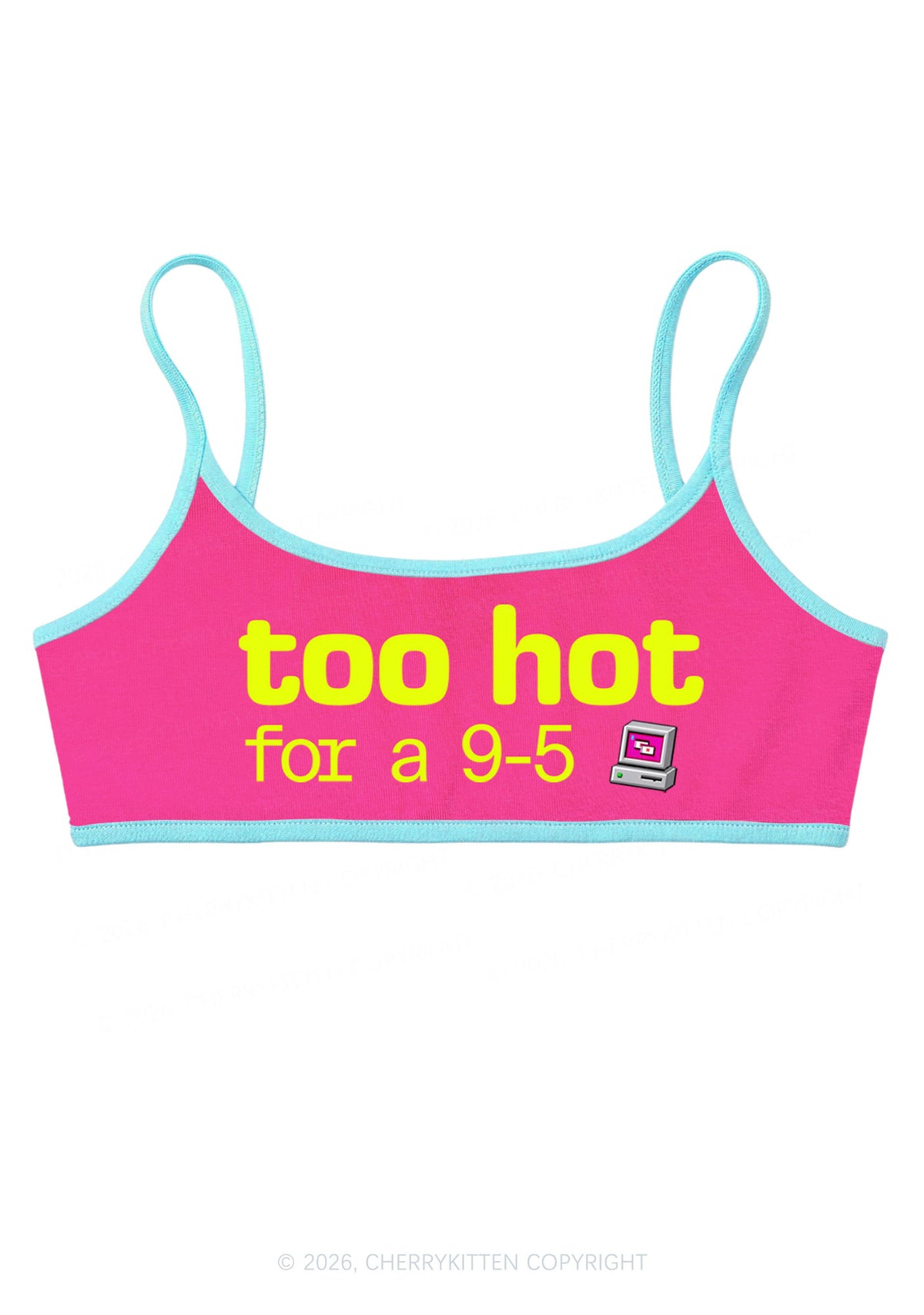 Too Hot For Nine To Five Y2K Super Crop Cami Cherrykitten