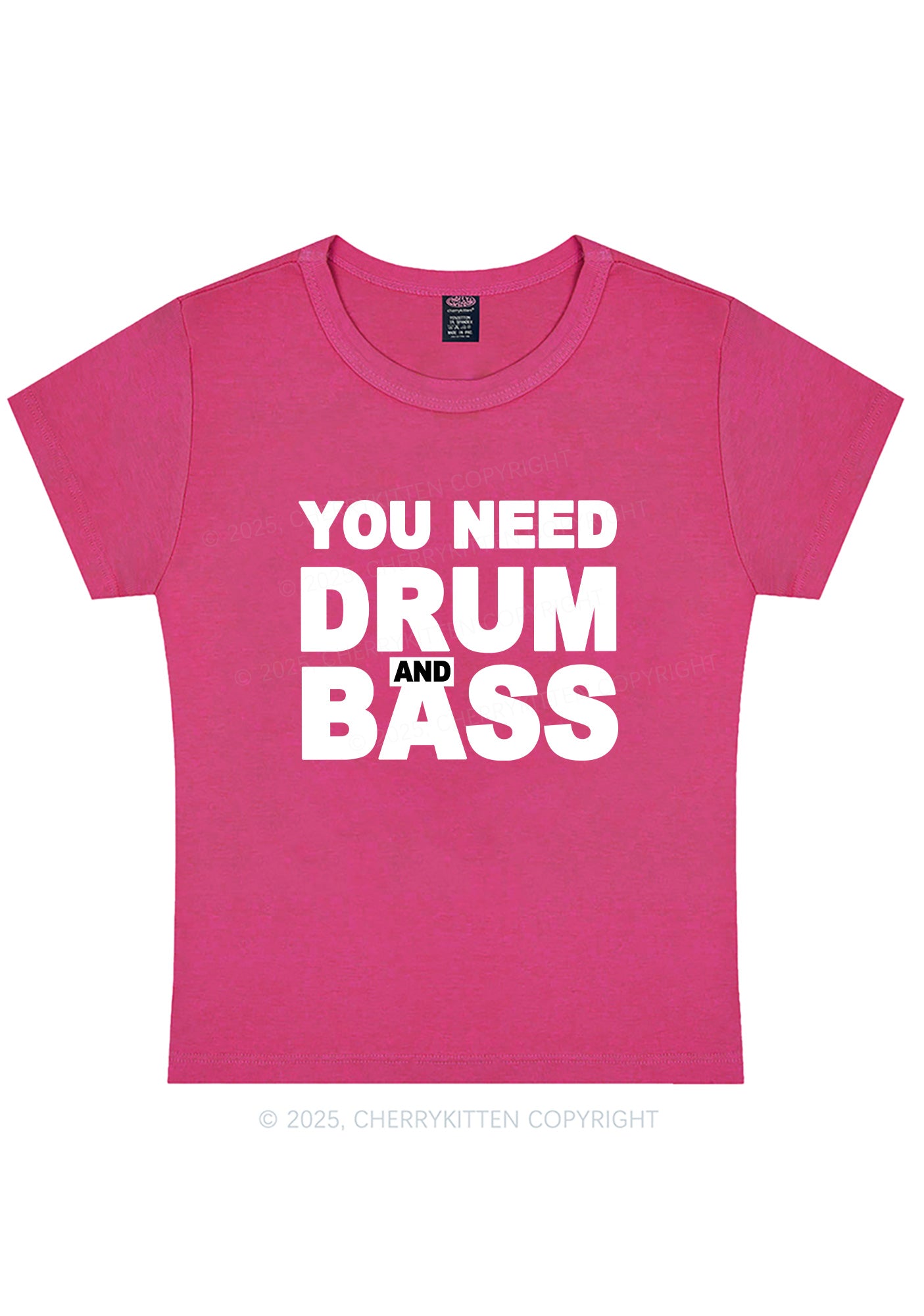 Need Drum And Bass Y2K Baby Tee Cherrykitten