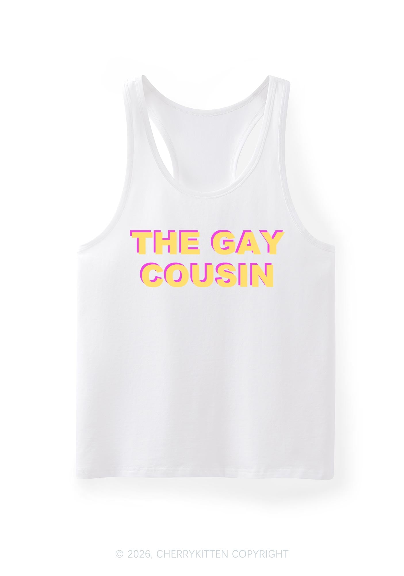 The Gay Cousin Pride Y2K Men Racerback Tank Top Cherrykitten