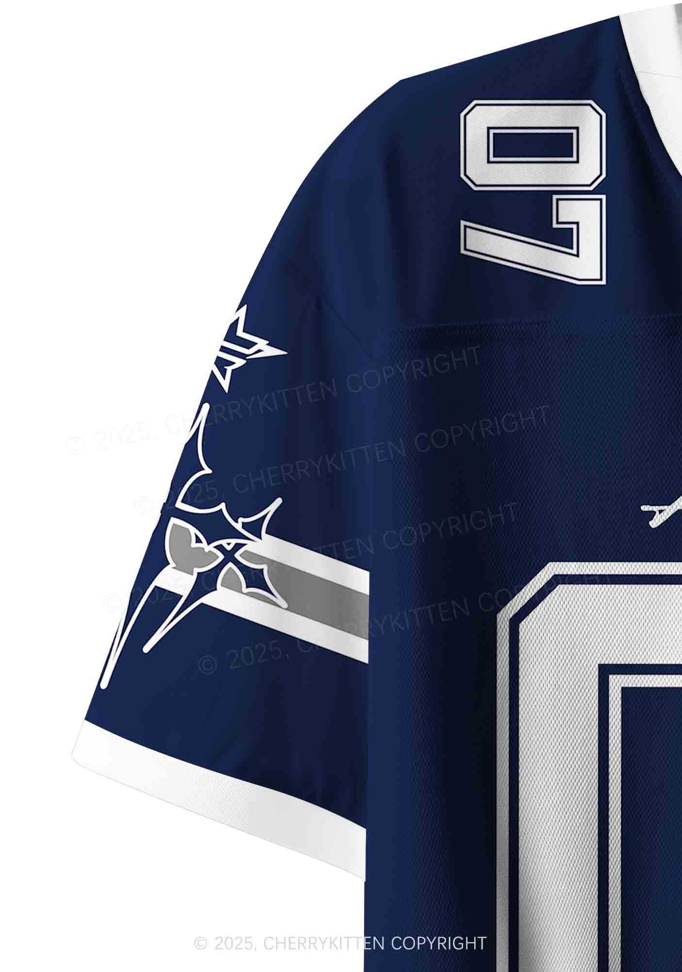 Custom Dark Blue Alpha Male Y2K Crop Sport Jersey Shirts Cherrykitten