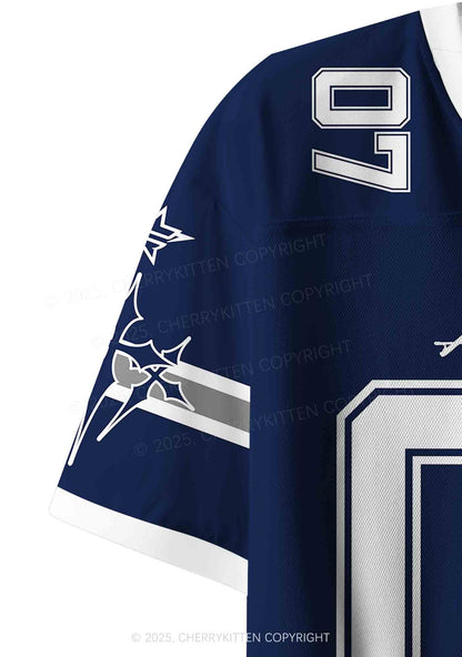 Custom Dark Blue Alpha Male Y2K Crop Sport Jersey Shirts Cherrykitten