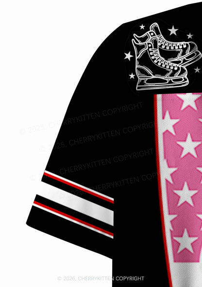 Retro Red Kissing HR Y2K Crop Sport Jersey Shirts Cherrykitten