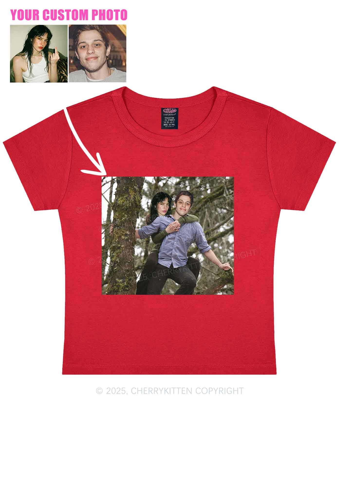 Custom Couple Face Y2K Baby Tee Cherrykitten