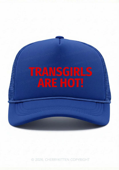 Transgirls Are Hot Pride Y2K Trucker Hat Cherrykitten
