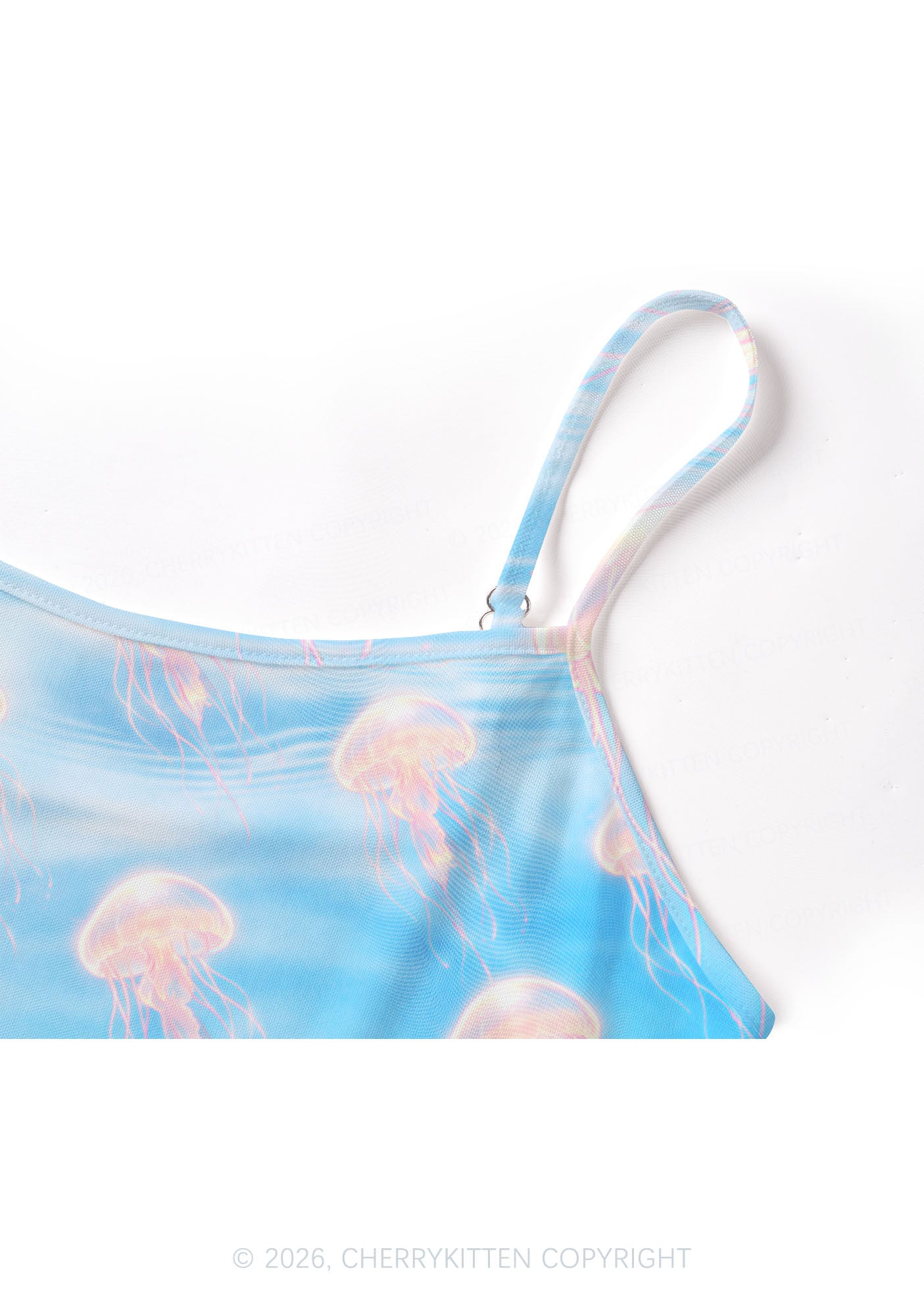 Pink Jellyfish Underwater Y2K Mesh Cami Tank Cherrykitten