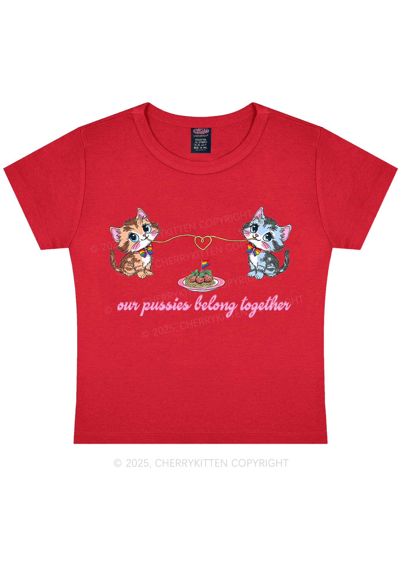 Our Puxxies Belong Together Pride Y2K Baby Tee Cherrykitten