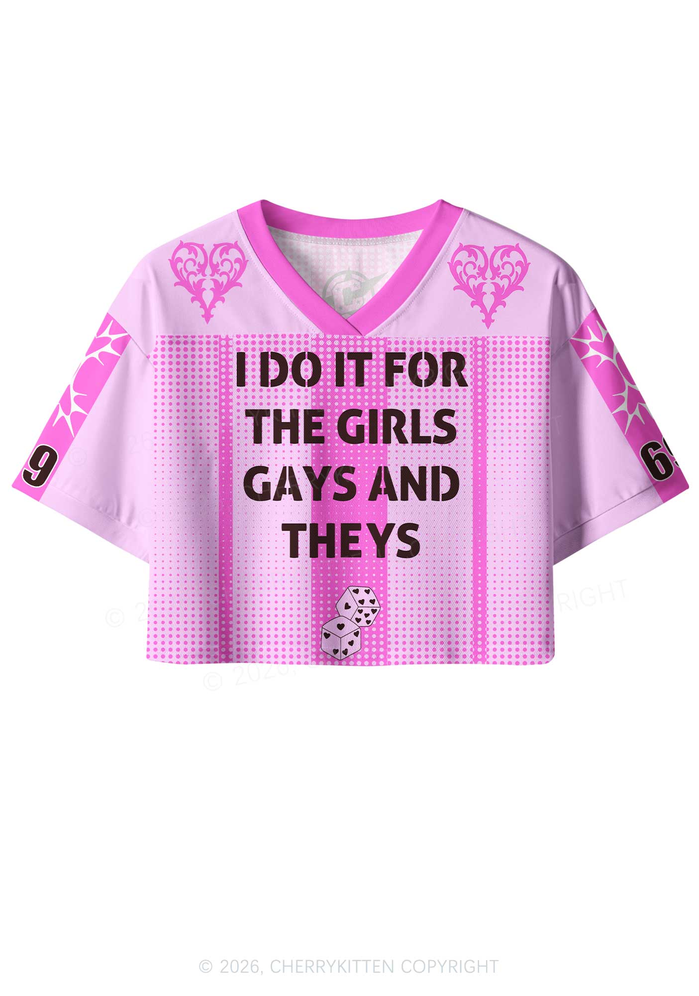 I Do It For The Girls Pride Y2K Crop Sport Jersey Shirts Cherrykitten