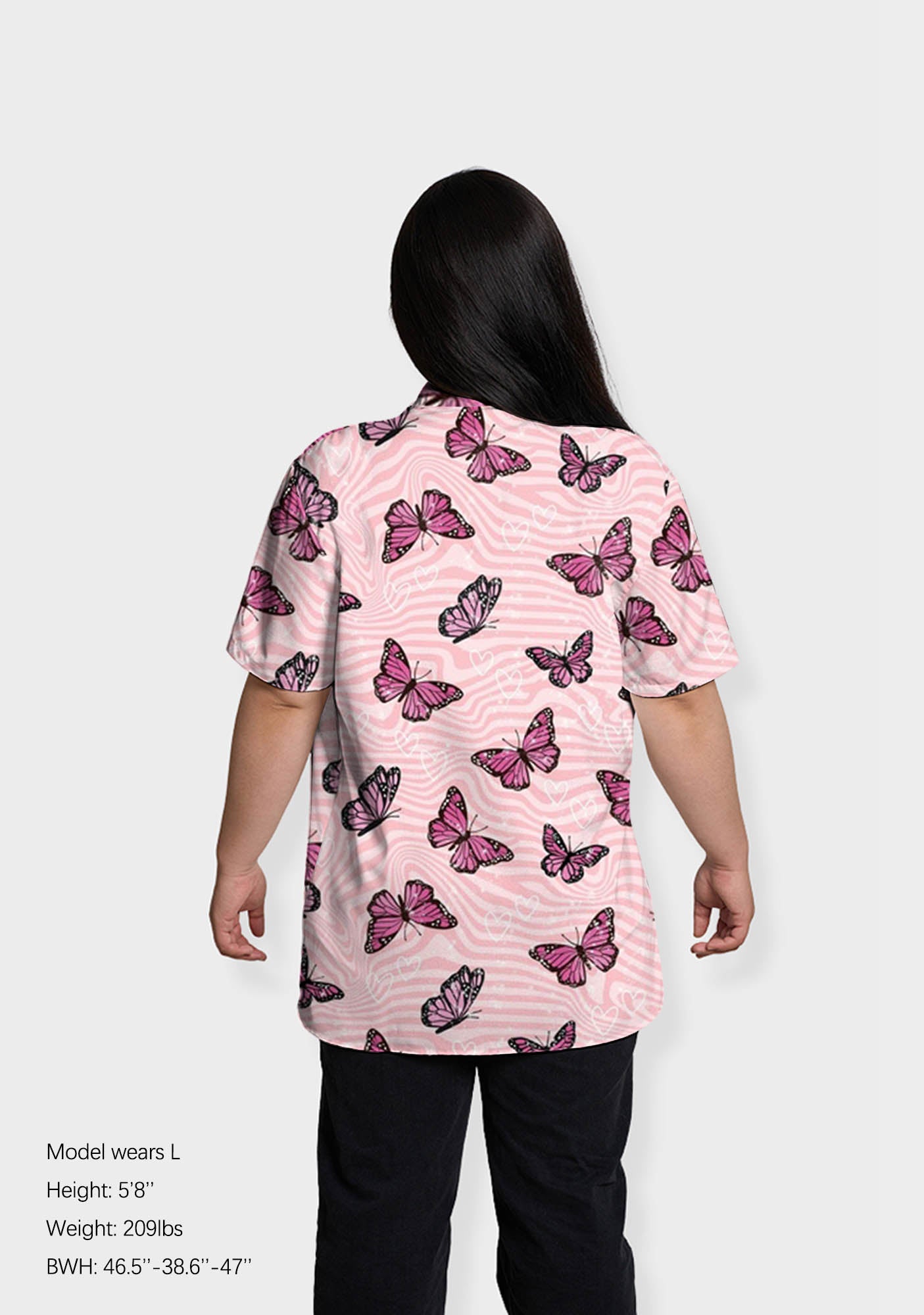 Pink Butterflies Print Shirts
