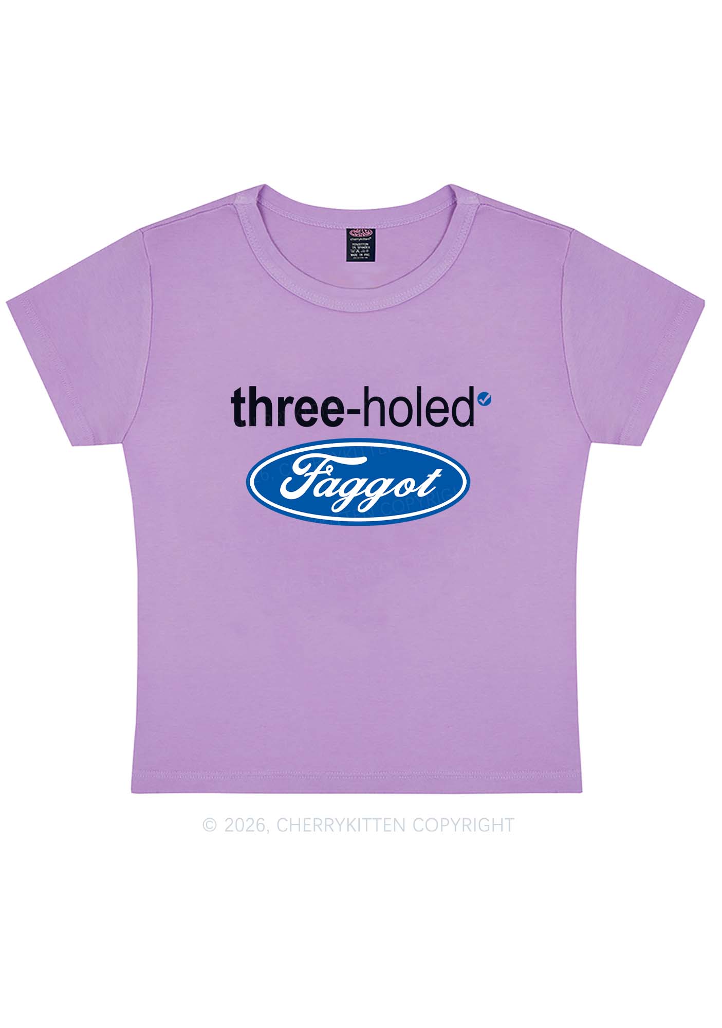 Three Holed Faggot Pride Y2K Baby Tee Cherrykitten