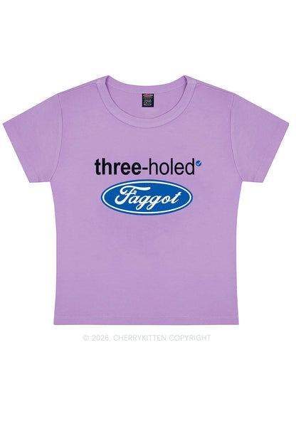 Three Holed Faggot Pride Y2K Baby Tee Cherrykitten
