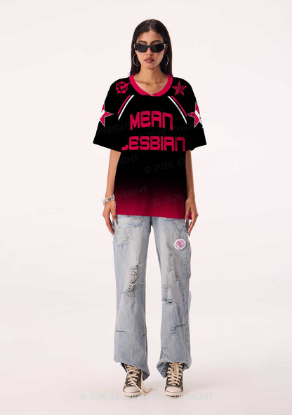 Black Mean Lesbian Pride Y2K Sport Jersey Shirts Cherrykitten