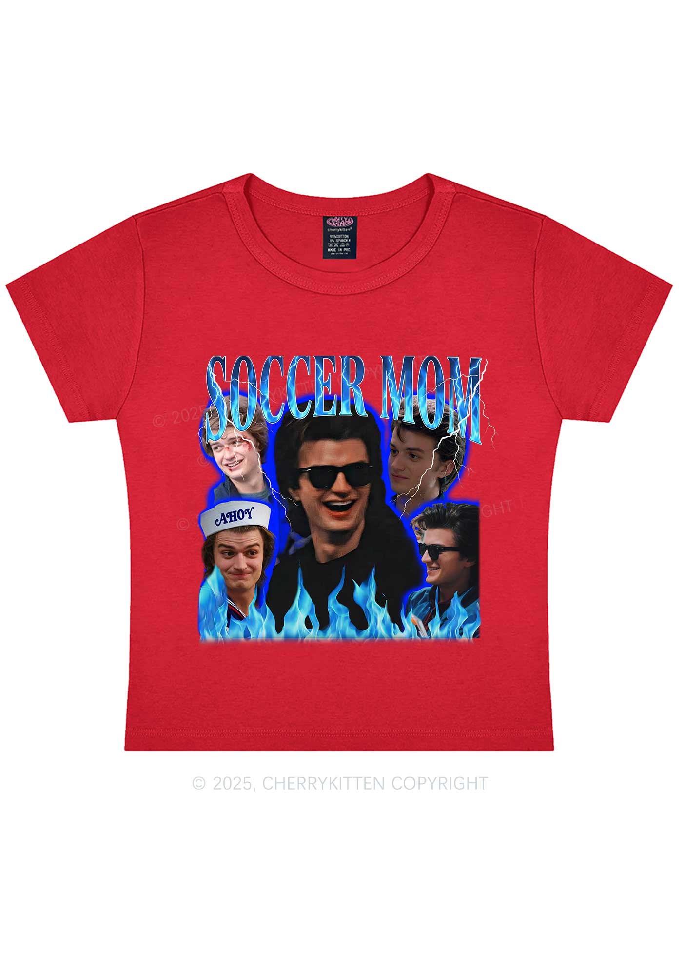 Blue Soccer Mom Y2K Baby Tee Cherrykitten