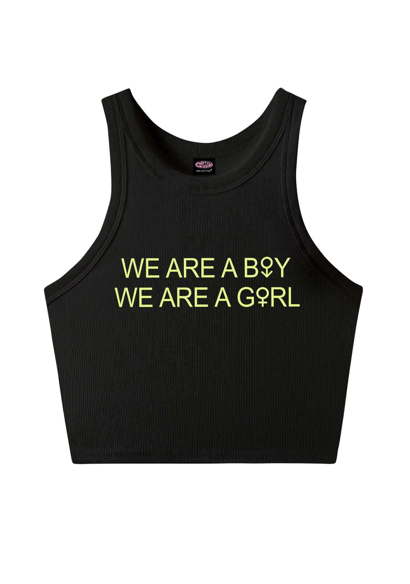 We Are A Boy Pride Y2K Crop Tank Top Cherrykitten