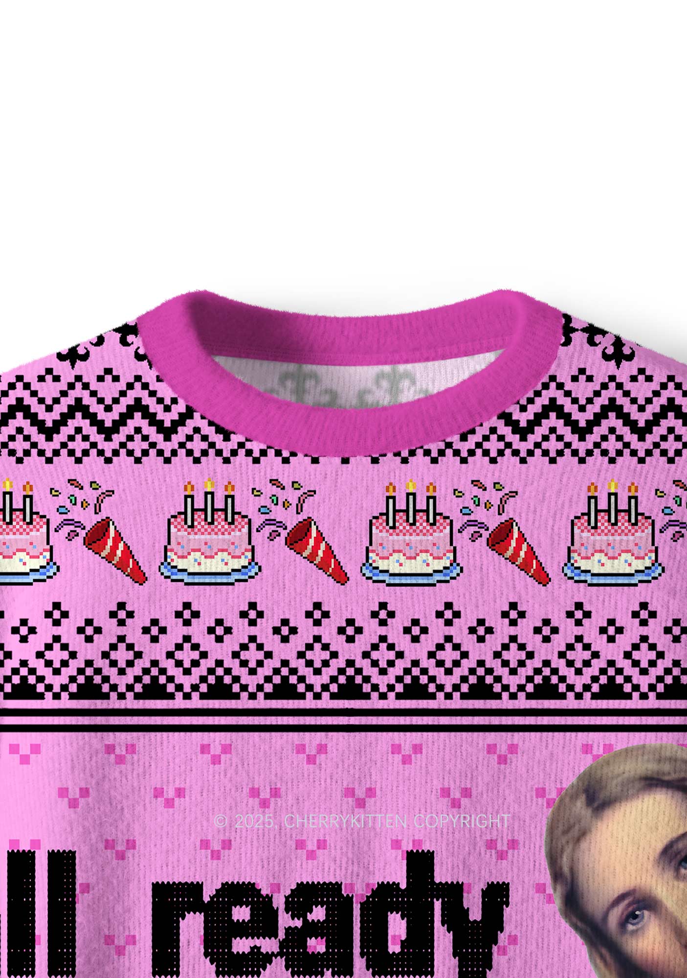 Jesus Birthday Y2K Christmas Knit Sweatshirt Cherrykitten