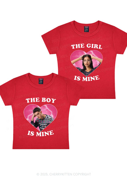 Custom Boy Girl Is Mine Y2K Valentine's Day Baby Tee Cherrykitten