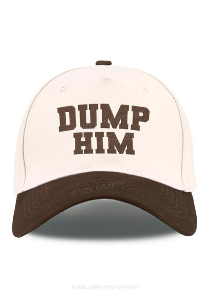 Embroidered Dump Him Y2K Color Block Baseball Cap Cherrykitten