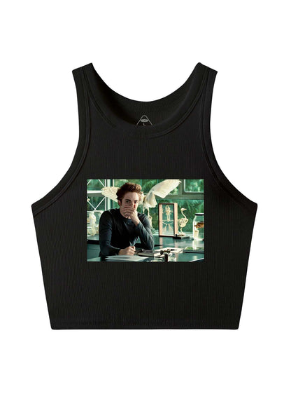 Vampire Boy Y2K Crop Tank Top Cherrykitten