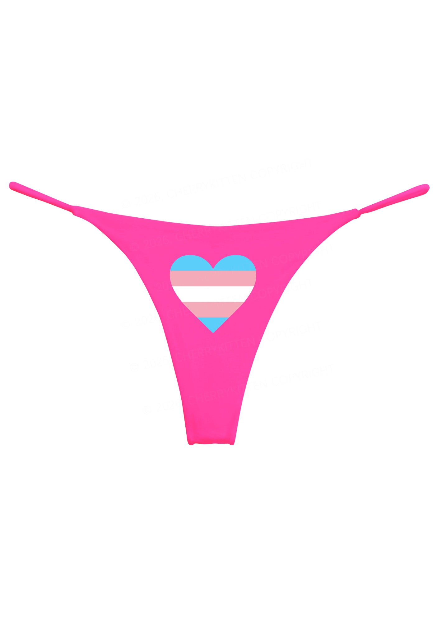 Trans Heart Pride Y2K Bikini String Thong Cherrykitten