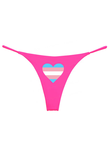 Trans Heart Pride Y2K Bikini String Thong Cherrykitten