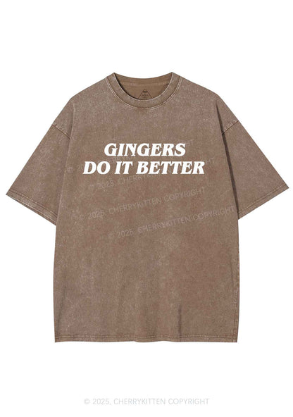 Gingers Do It Better Y2K Shirts Washed Tee Cherrykitten