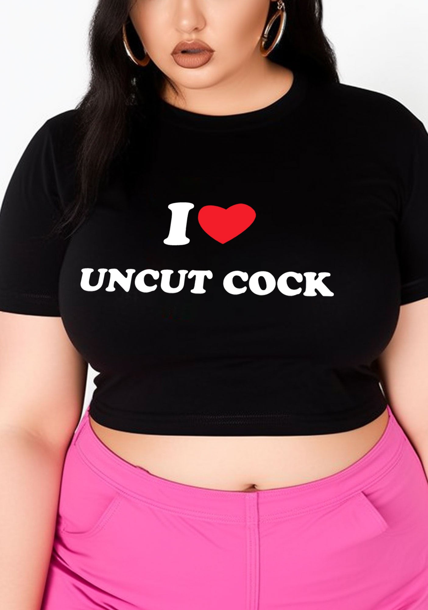 Curvy I Love Uncut Cxck Baby Tee