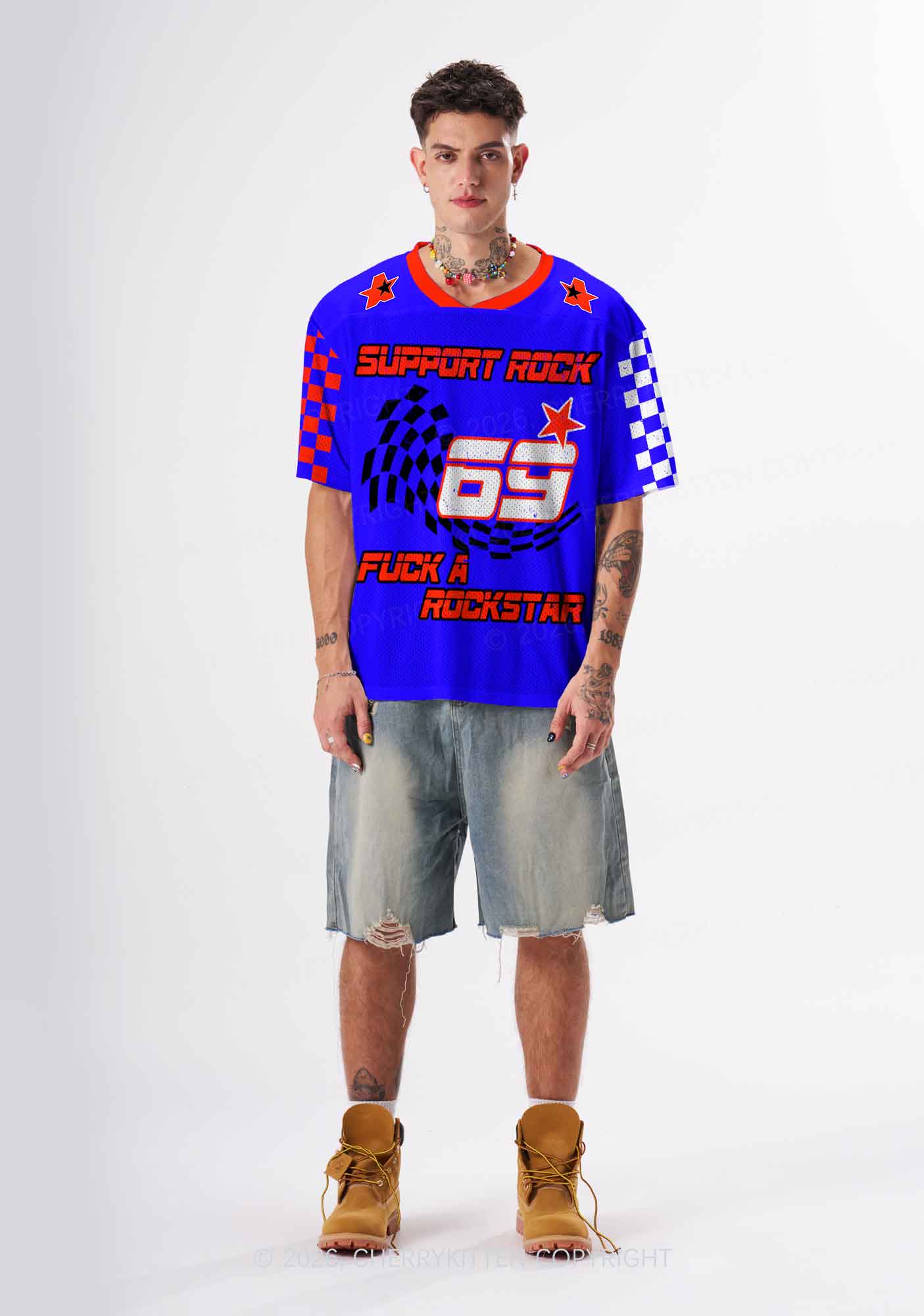 Support Rock Fxxk A Rockstar Y2K Sport Jersey Shirts Cherrykitten