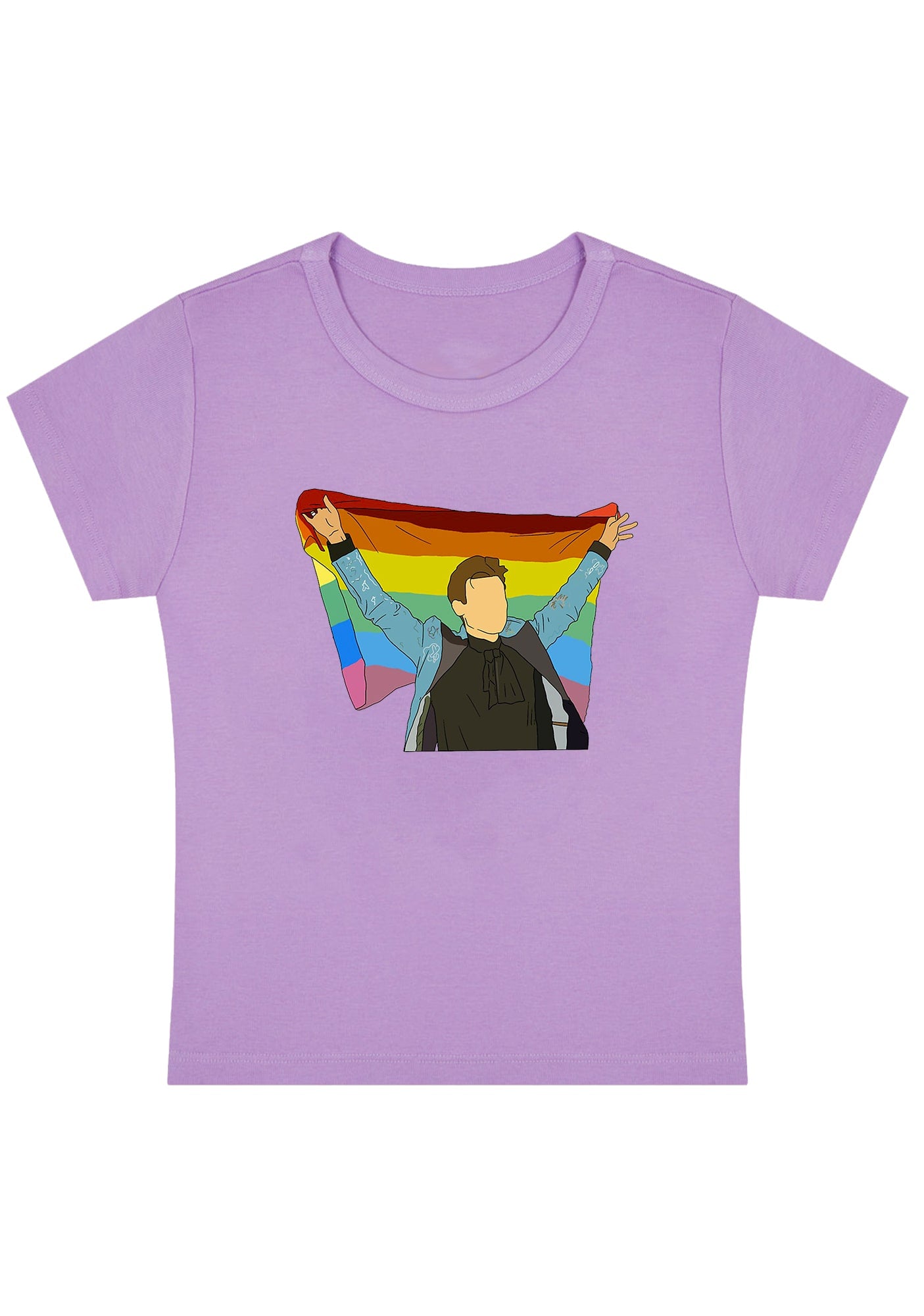 Curvy HS Pride Flag Baby Tee