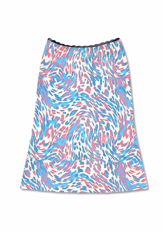 Trans Leopard Pride Y2K Print Midi Skirt Cherrykitten