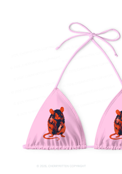 Sassy Rat Y2K Print Bikini Set Cherrykitten