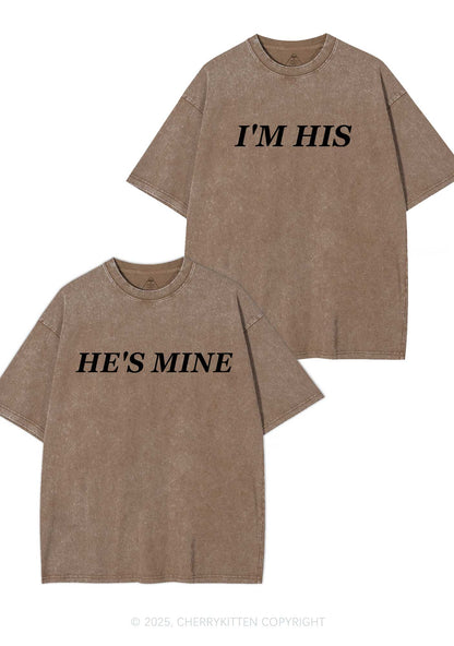 Hes Mine Im His Y2K Valentine's Day Washed Tee Cherrykitten