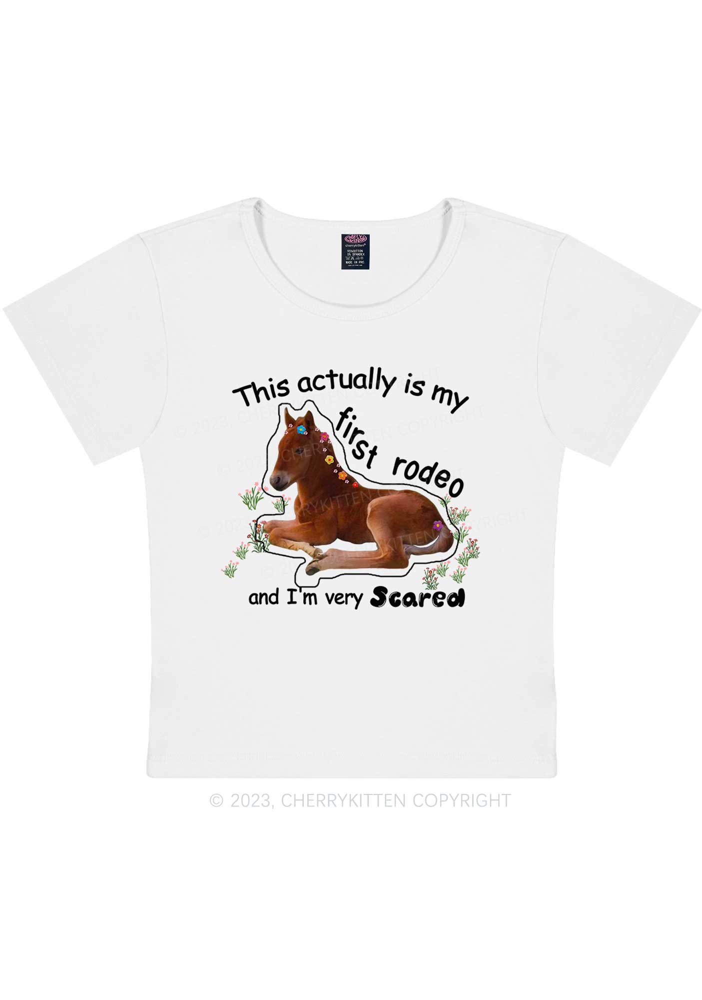 My First Rodeo Y2K Baby Tee Cherrykitten